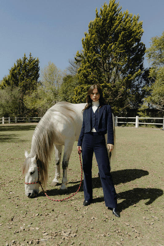 Saco Louise de Pana Azul