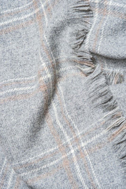 Cobija Lana Tartan Gris