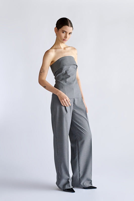 Top strapless Lea Gris Oxford